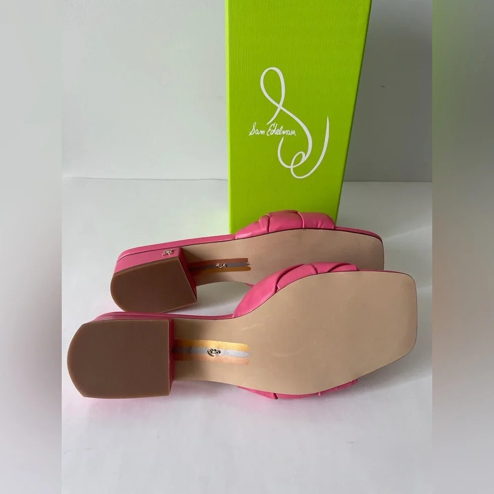 NIB Sam Edelman Dawson Slide Sandal in Carmine Rose - Picture 9 of 9